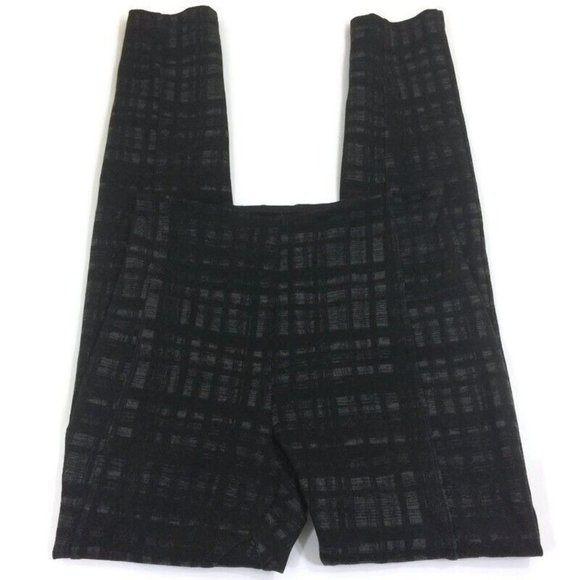Lyssé Pants - LYSSE Women's Natalie Charcoal Check Ponte Legging Shape-Wear Pants Gray/Black-S